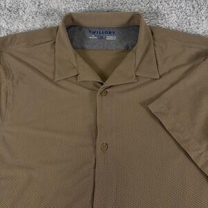 Twillory Air Collection Performance Shirt Mens XL Tailored Fit Olive Brown